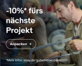 eBay.de – 10%-Gutschein fürs Selbermachen – 10% Rabatt* auf alle Artikel teilnehmender Verkäufer*innen in den Kategorien  „Garten & Terrasse“, „Heimwerker“ und „Business und Industrie“